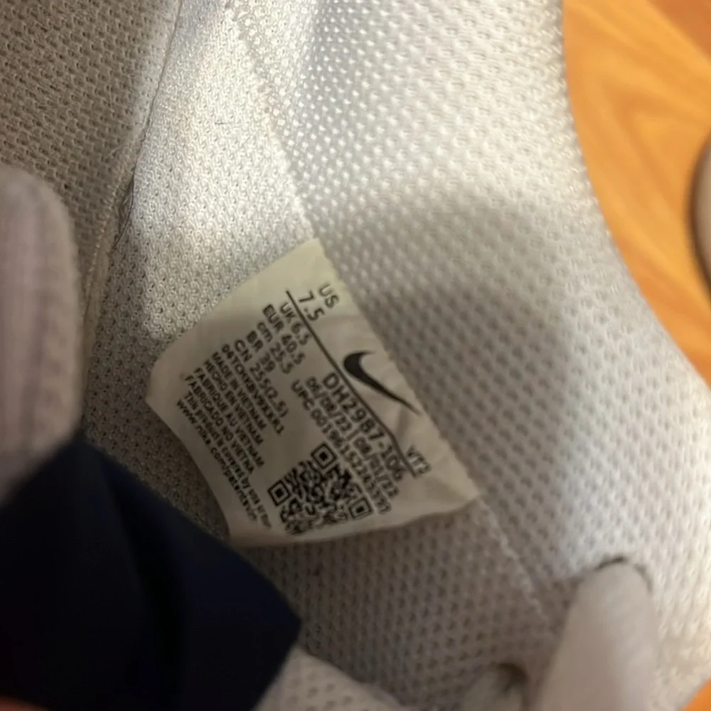 White with Black Men's Nike Court Vision Sneakers, size 7.5. - Picture 6 of 6